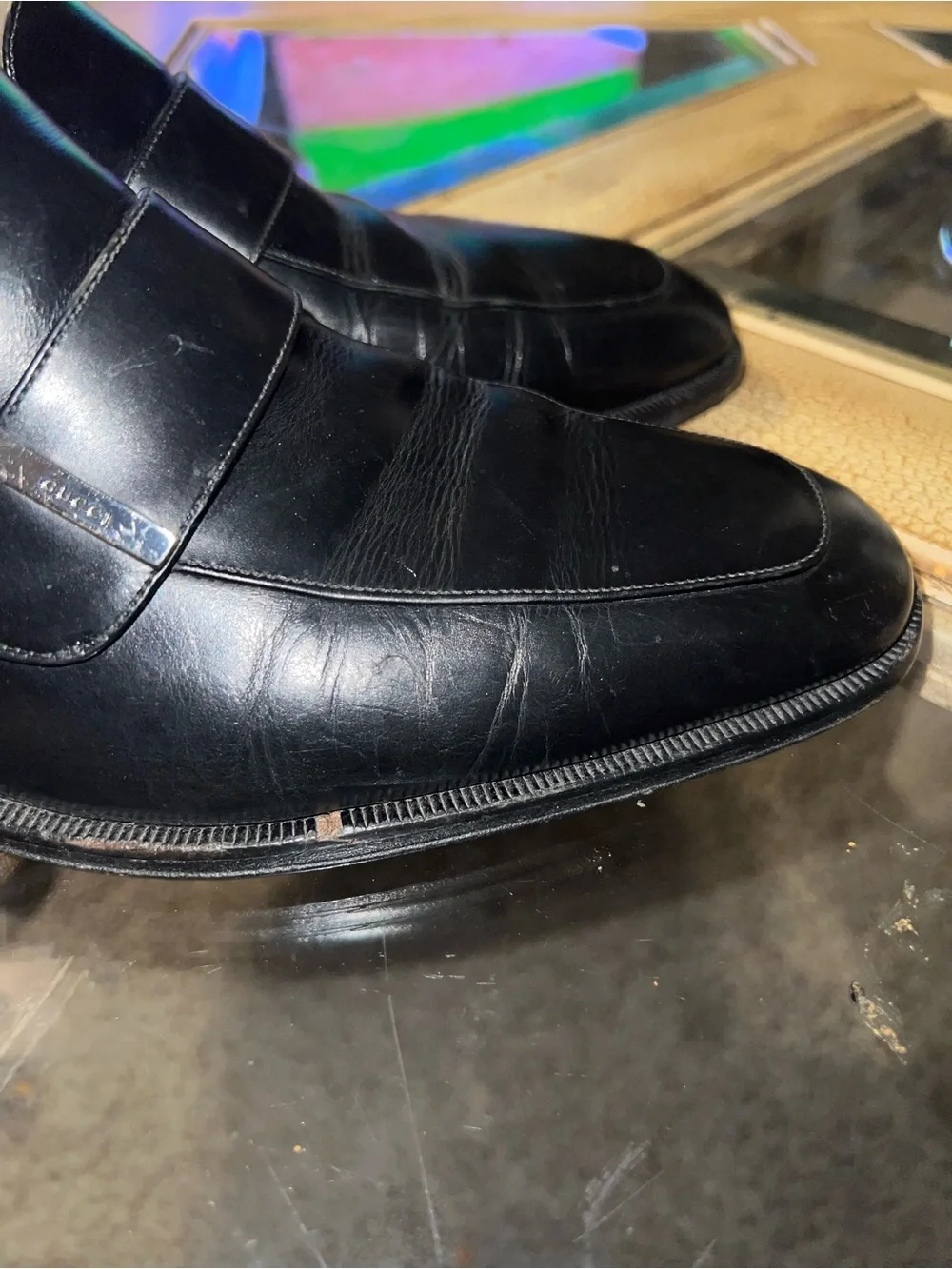 Gucci Black Leather Men’s Loafers 9D